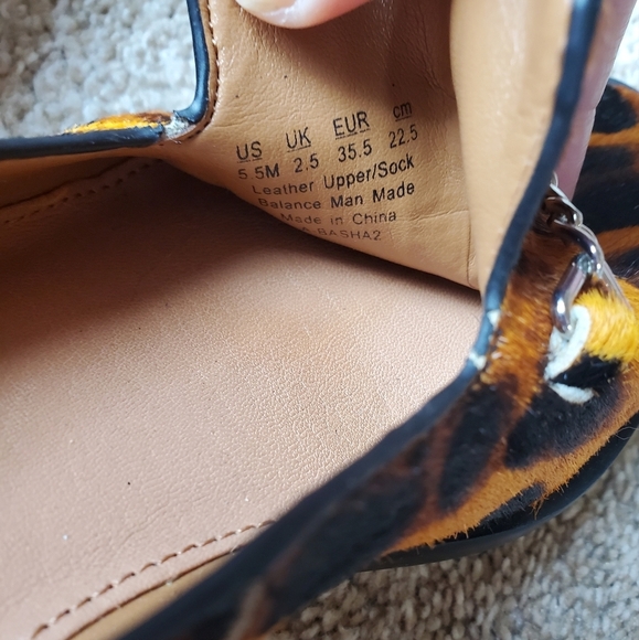 Franco Sarto Basha Chain Square Toe Calf Hair Loafer. Animal print. Size 5.5 - Picture 7 of 8